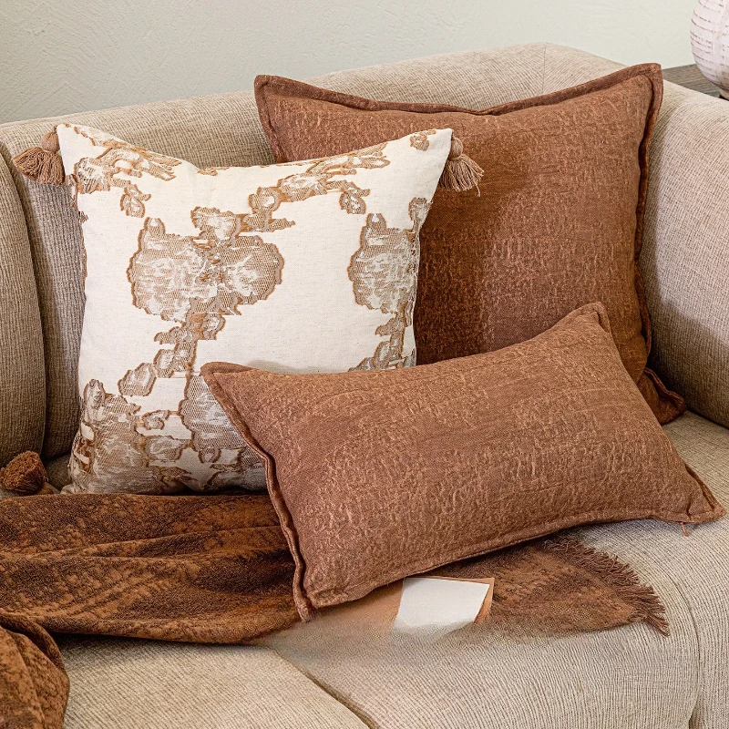 30X50/45X45CM Warm Brown Texture Throw Pillow Cover Homestay Stamping Waist Cushion Cover Decor Home Decorative Pillowcase