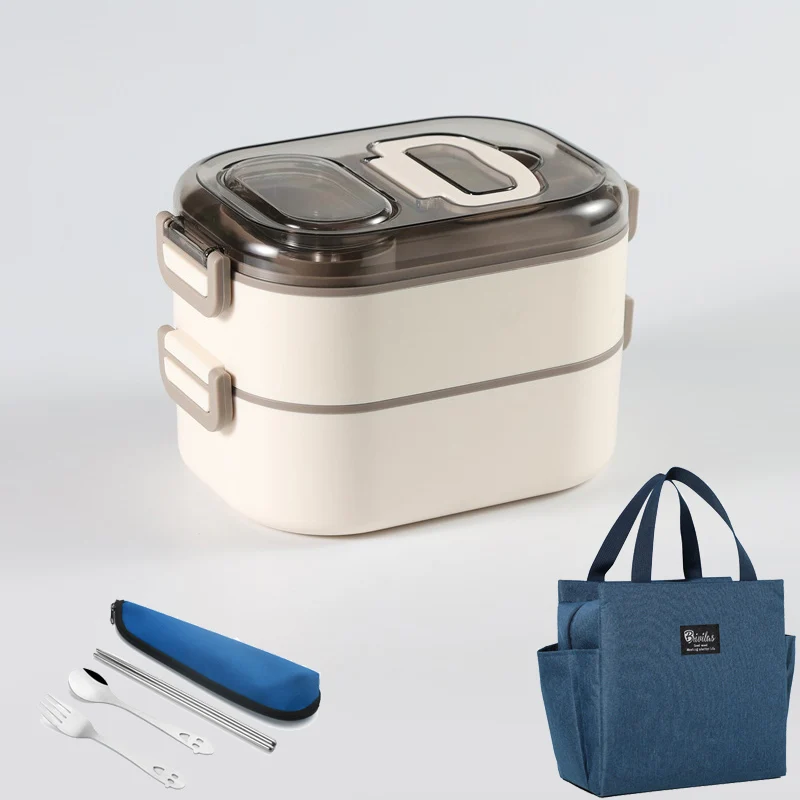 

1-2 Layer Leakproof Lunch Box with Compartments Portable Bento Box Stainless Steel Student Worker Picnic Outdoor Food Container