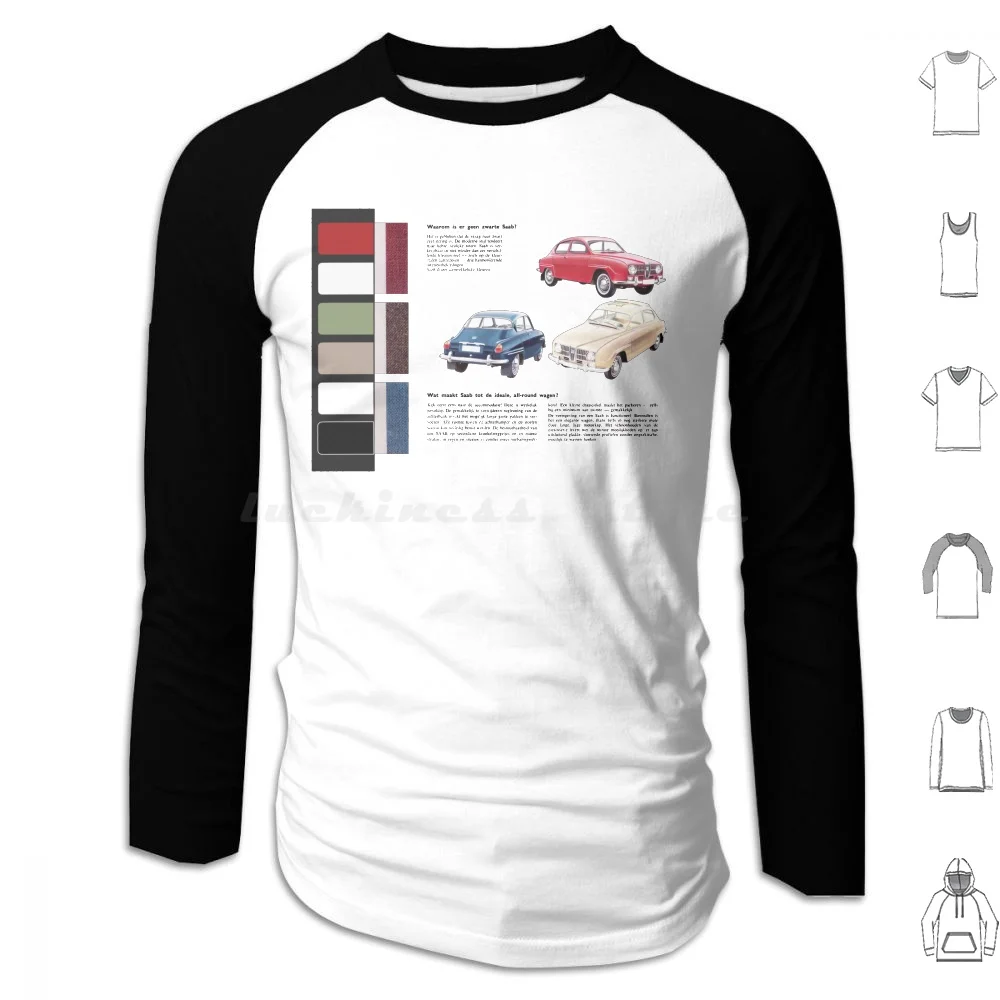 Saab 96 Hoodie Cotton Long Sleeve Saab Saab 93 Saab 95 Saab 96 Saab 99 Saab 900 Saab Turbo Sweden Swedish Scandinavia