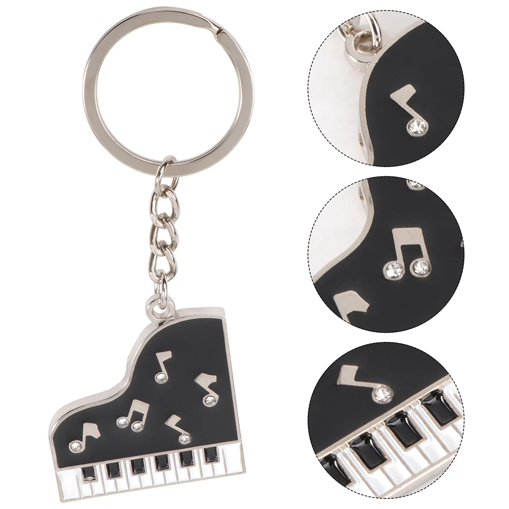 

2 Pcs Piano Keychain School Carnival Reward Mini Playable Pendant Charm Keyring for Handbag Backpack