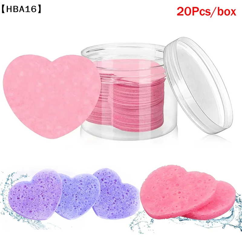 [(HBA16」 20 قطعة/صندوق إسفنجة مضغوطة للوجه مستحضرات التجميل العلاج المائي إسفنجة سبا للوجه لإزالة المكياج اليومي