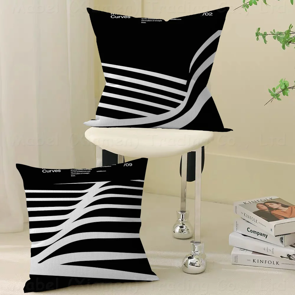 

Black And White ModernismPillow Gift Home Office Decoration Pillow Bedroom Sofa Car Cushion CoverPillow Case