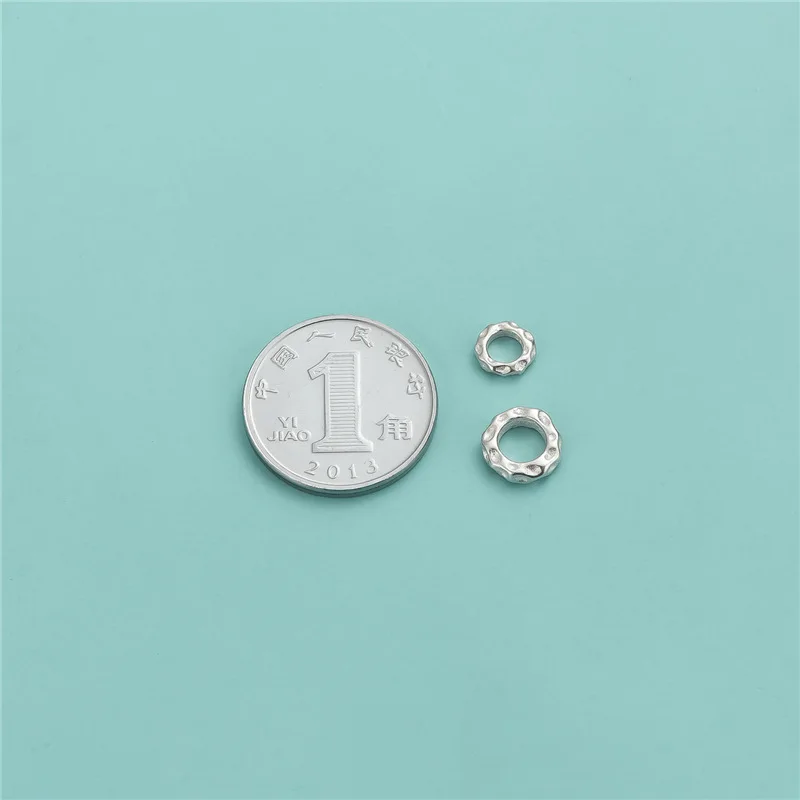 2pcs Real Authentic 925 Sterling Silver Large Hole Loose Beads for DIY Leather Bracelet Earring Necklace Jewelry Making Supplies