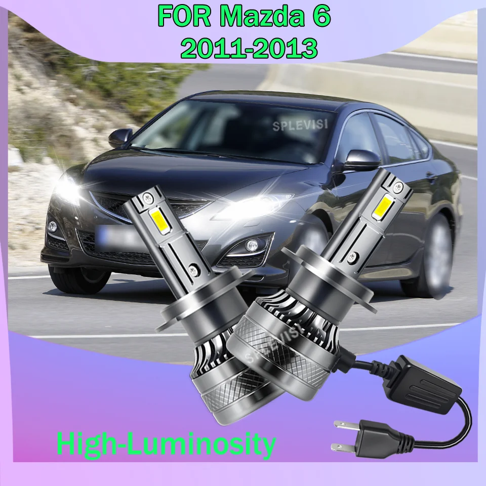 

2Pcs 20000LM LED Car Headlamp Bulbs 6000K White CSP 3570 Chips for Safer Long Trips For Mazda 6 2011 2012 2013 h7 led headlight