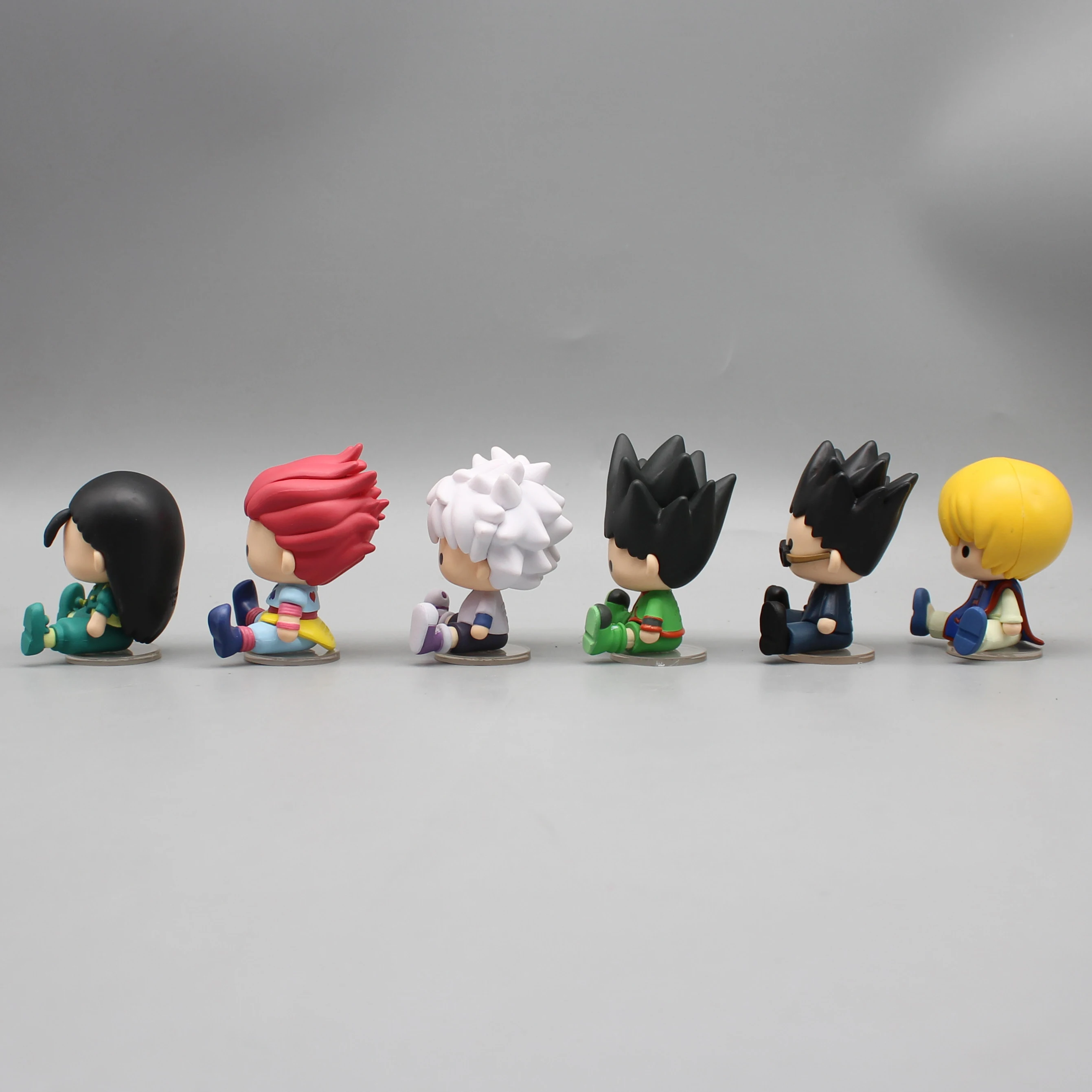 6cm 6 szt. Zestaw Anime Hunter X Hunter Gon · Freecss Killua Zoldyck Kurapika figurki Mini lalka Model akcesoria samochodowe zabawka prezent