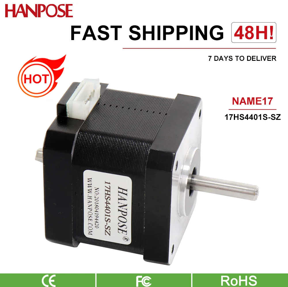 NEMA17 Double shaft Stepper Motor 1.6A 45N.CM  40mm 17HS4401S-SZ motor for CNC Router Engraving milling machine 3D printer