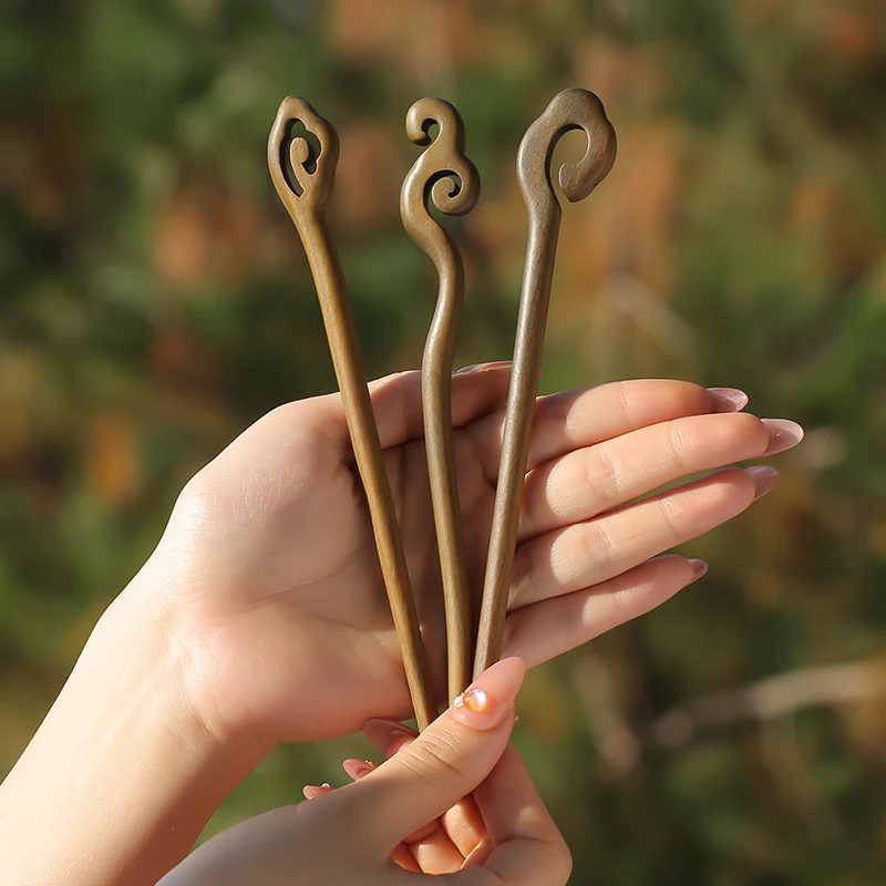 

Hair Sticks Natural Green Sandalwood Hairpins Women Girls Chopstick Shaped Hair Clips Pins Antiquity Hair Jewelry Accessories