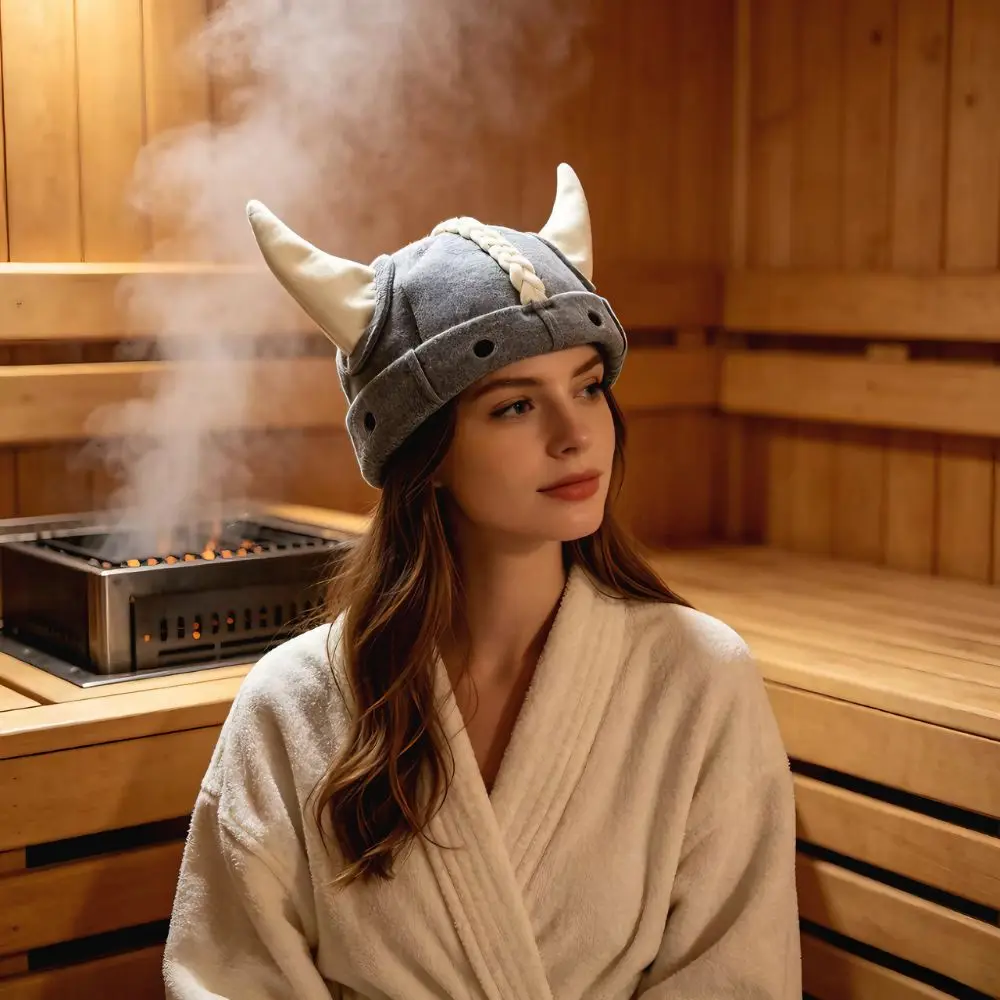 Gifts Wool Felt Material Sauna Hat Heat Resistant Unisex Wool Felt Sauna Hat Steam Bath Headwear Festival Events