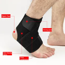 Safety Ankle Support Gym Running Protection Black Foot Bandage Elastic Ankle Brace Band Guard Sport Tobilleras Deportivas 1piece