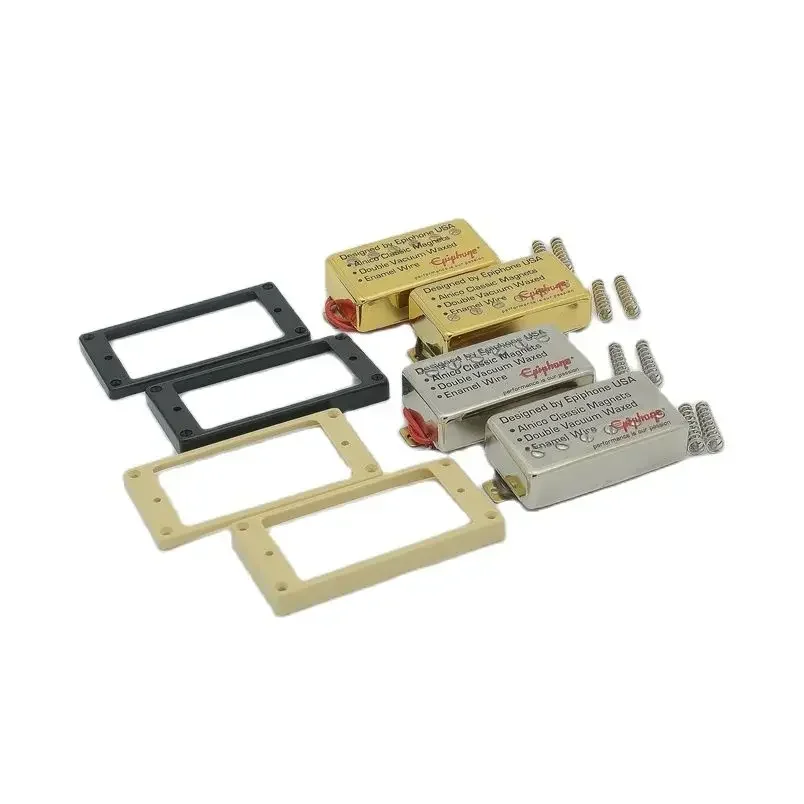 

1 Set Original Genuine Standard Electric Guitar Alnico Humbucker Pickup Nickel / Gold Cover