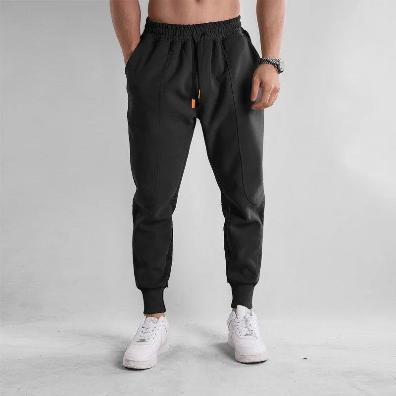 

Pop Autumn Jogging Straight Trousers Men Fitness Jogging Sweatpants Lambswool Winter Warm Casual Pant Male Solid Drawstring Bott
