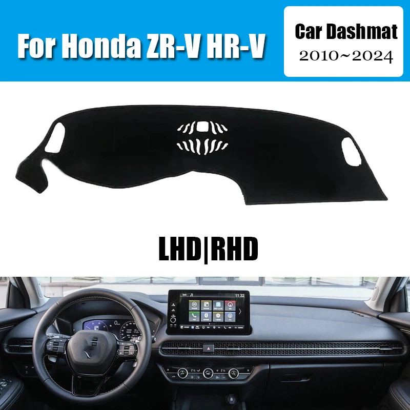 Car Dashboard Cover Dash Mat For Honda ZR-V HR-V 2022~2024 Non-slip Sun Shade DashMat LHD RHD Car-styling Suede LeatherDustproof