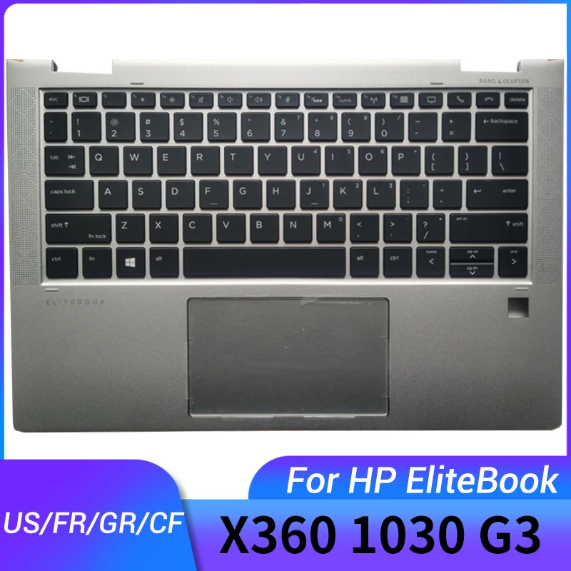 

NEW For HP EliteBook X360 1030 G3 1030 G3 US/French AZERTY/German/Canadian French Laptop Keyboard palmrest upper cover