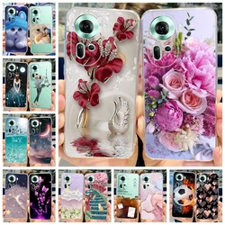 For OPPO Reno 11 2024 Case New Fashion Flower Transparent Silicone Soft Cover For OPPO Reno11 CPH2599 Funda Reno 11 Pro 5G Coque