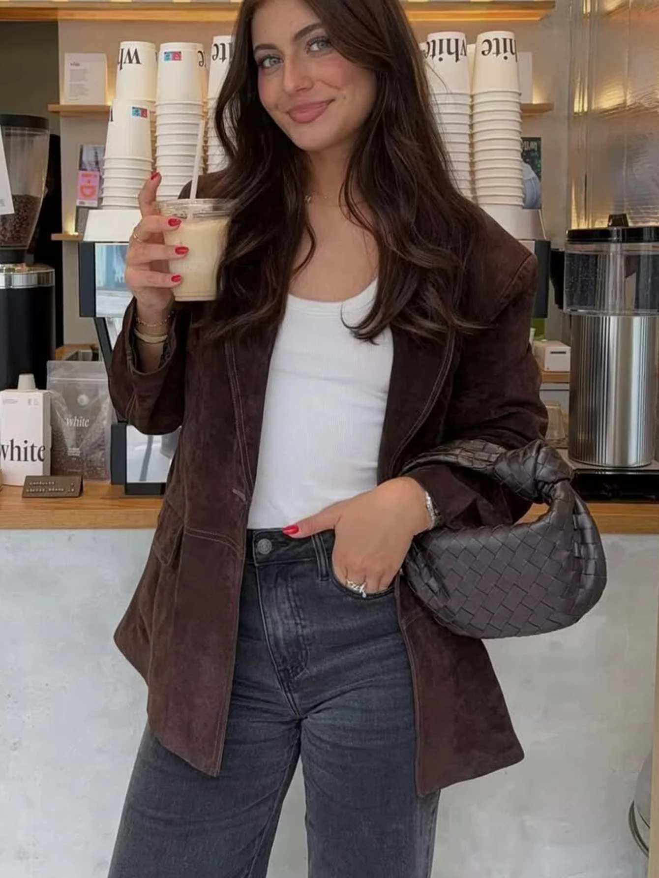 TFMLN 2025, Herbst Frauen Taschen Jacken Retro Straße Damen Volle Hülse Kausalen Mäntel Mode Chic Single Button Lose Outwear