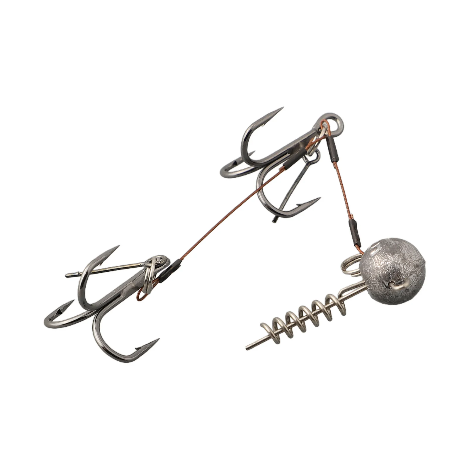 1pcs Corkscrew Stingers Pike Stinger Fishing Rig Treble Hook Center Pin Connector Set Corkscrew Stingers Accessorie