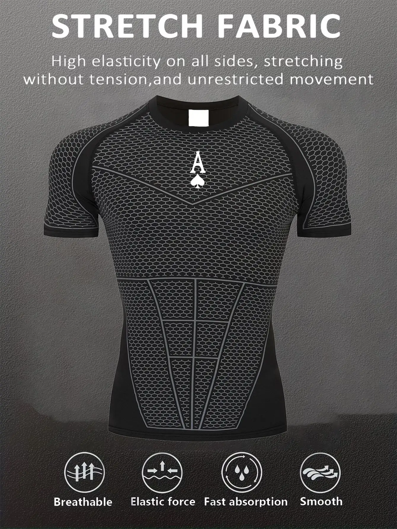 Men's T-Shirts Outdoor Running Shirt Tight Fitting Compression Breathable Quick Drying T-Shirts Gym Sports Shirt Exercise TShirt