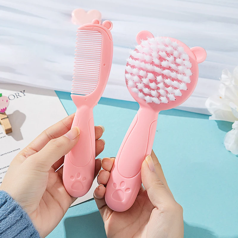 2 süße tragbare Make-up-Handspiegel und Haarbürsten-Sets, Reise-Make-up-Werkzeuge, trockene und nasse Verwendung für Haar-Accessoires – Detail 2