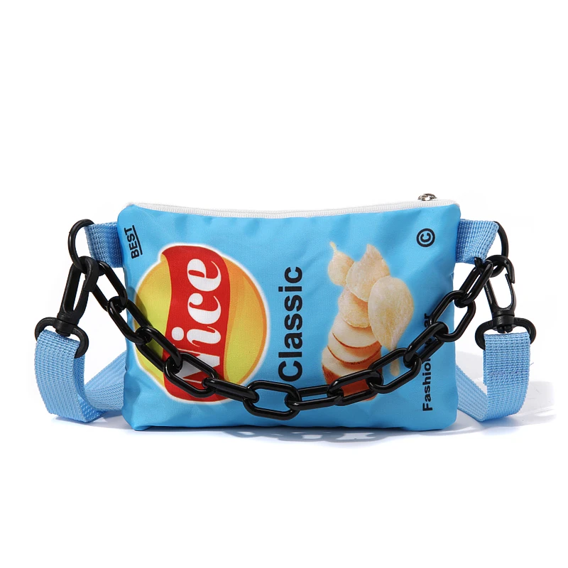 Potato chip backpack, children\'s creative and quirky little wallet, portable one shoulder diagonal hanging bag