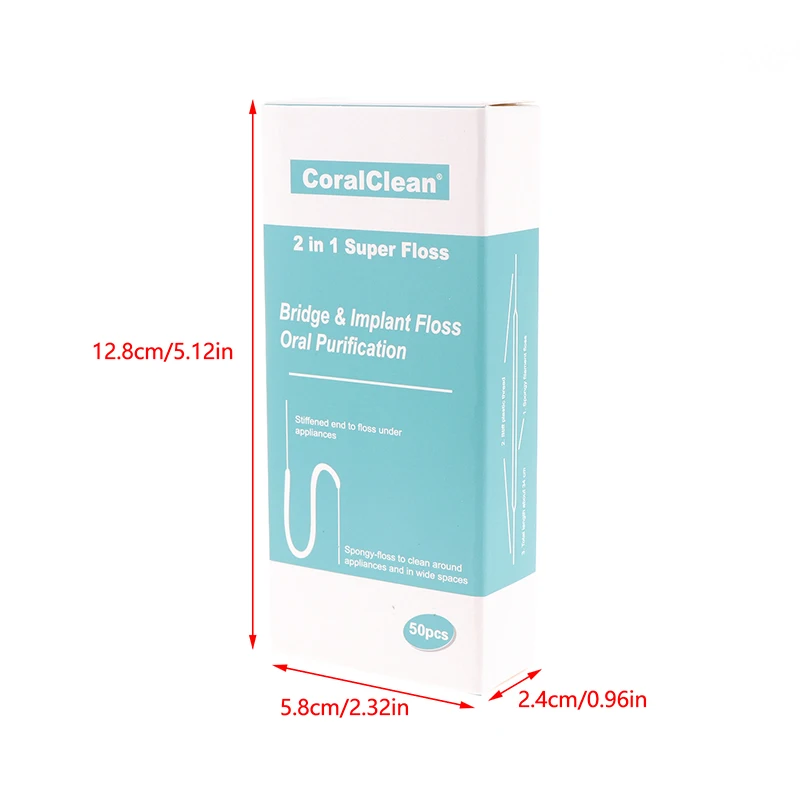 치실 치실 이쑤시개 도구 치실 홀더, 교정 교정기 브리지, 치과 구강 세척, 박스당 50 개