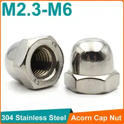 10/20PCS 304 M3 M4 M5 M6 M8 M10 M12 M14 M16 M18 A2-70 Stainless Steel Cap Decorative Dome Head Nut Round Ball Head Acorn Nuts