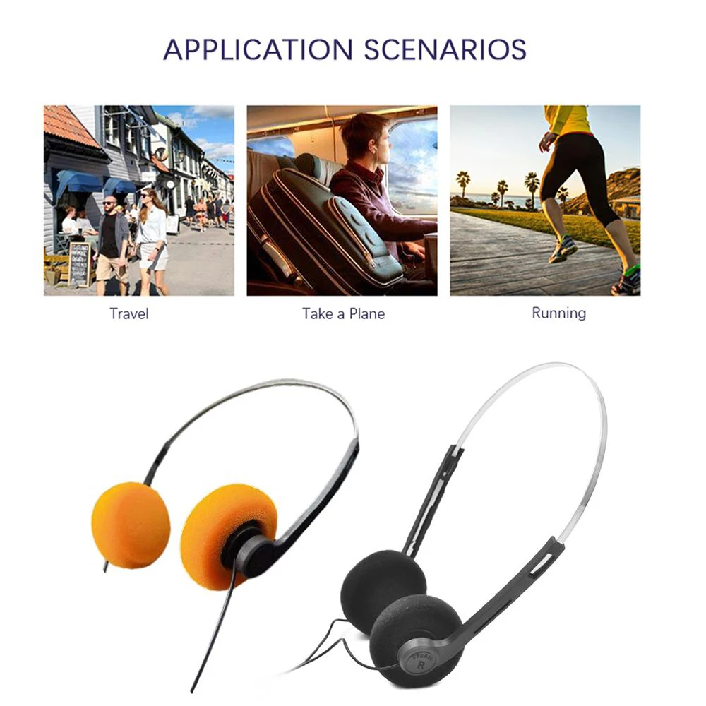 Underwire Headphone Music Mp3 Walkman Retro Feelings Wired Headset Outdoor Sports Portable Earphone 3.5MM