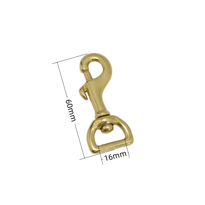 Solid Brass Bolt Snap Hook 1 piece Swivel Eye Trigger Lobster Hook Leather Craft Bag Strap Belt Clasp Pet Dog Rope Leashes Clip