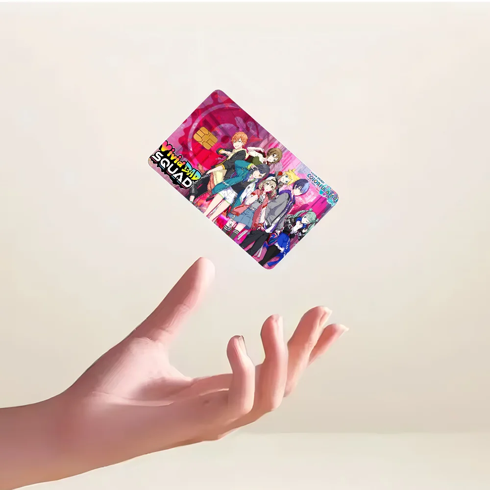 P-Project S-Sekai Anime Cartoon Bear Skin Sticker Film Tape Case For Big Credit Debit Card Front Side