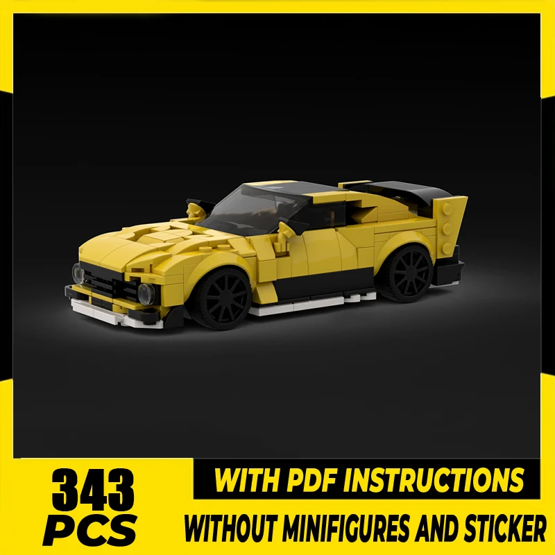 

Champion Speed Cars Model Moc Building Blocks Yellow Super Sports Car Bricks DIY Assembly Construction Toy Holiday Gifts