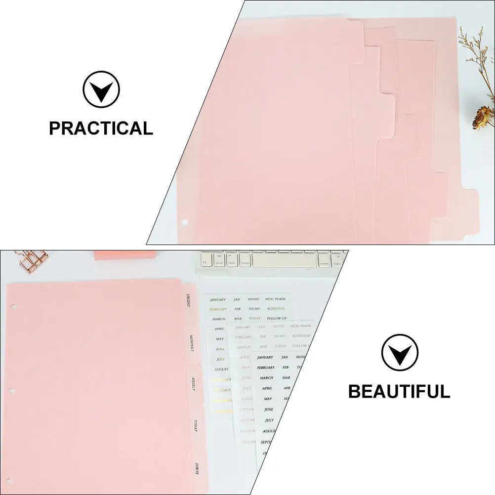 

1pcs Binder Plastic File For Notebook Book Journal Pp Material Notepad Dividers Tabs Page Markers Organizers Aesthetic
