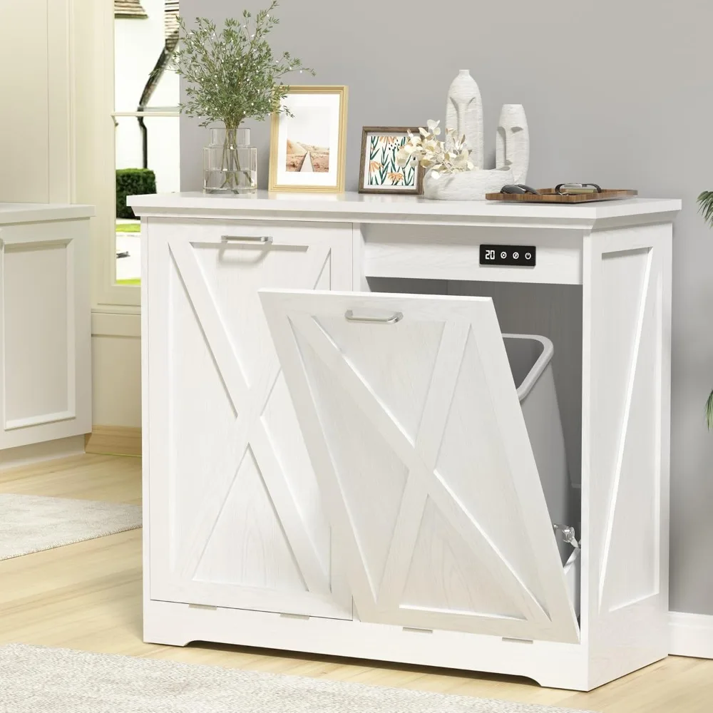 

Free Delivery - Tilt Out Trash Can Cabinet, 10 Gallon Kitchen Trash Cabinet Hidden Trash Can with Deodorizing & Negative Ion