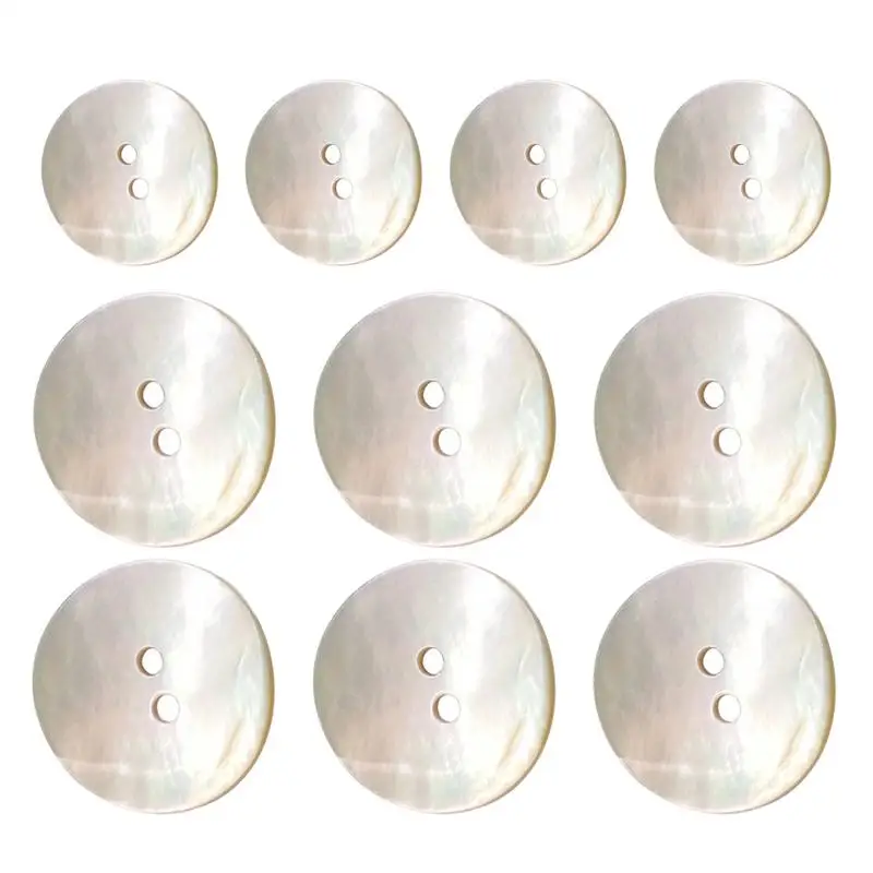 Shell Buttons For Clothes 10pcs River Shell Cardigan Buttons 2-hole Design Round Clothes Pearl Natural Shell Buttons Artwork