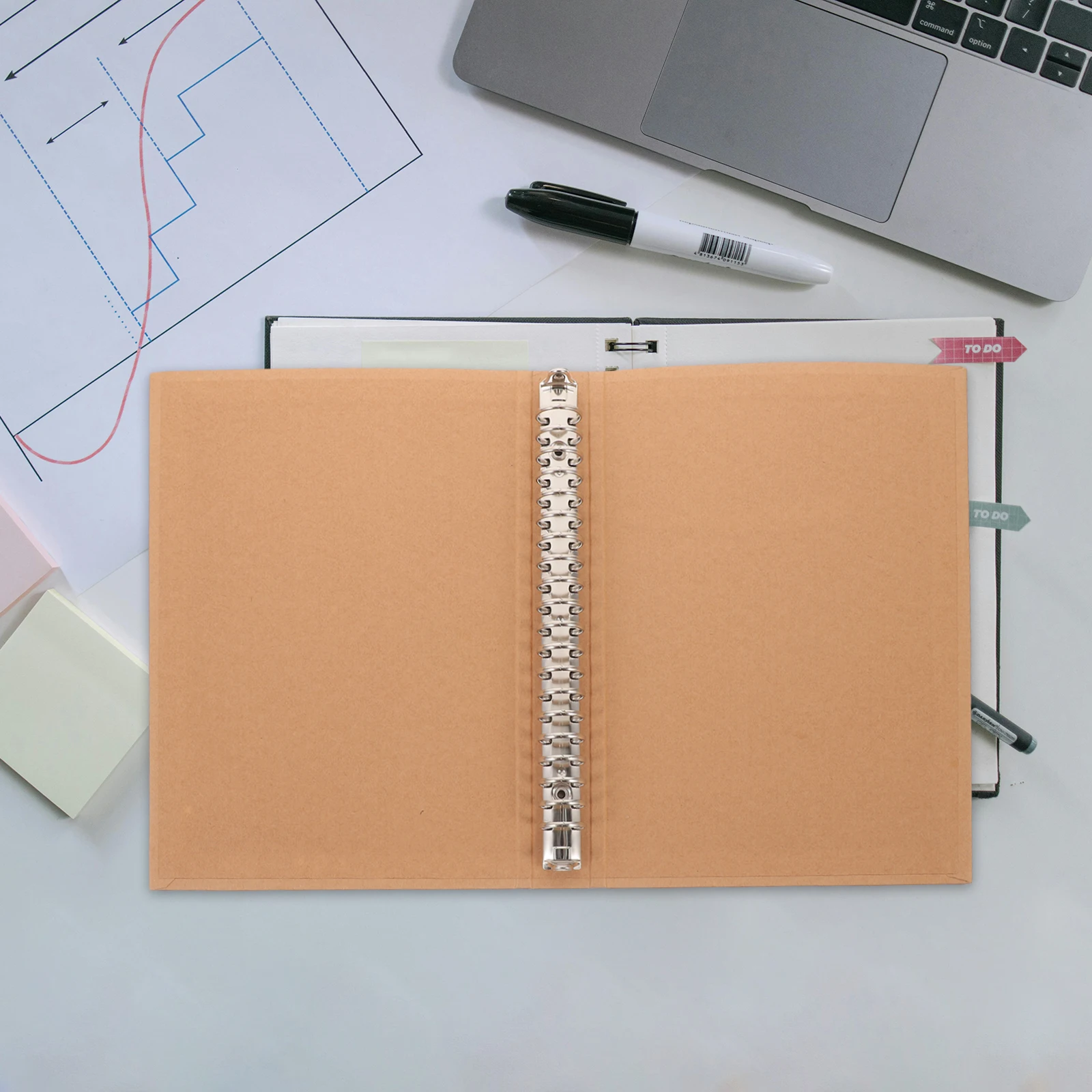 

A5 Kraft Paper Binder Cover Notebook Shell Notepad Case Document Folder Organizer Reusable Dirt Resistant Soft Binding