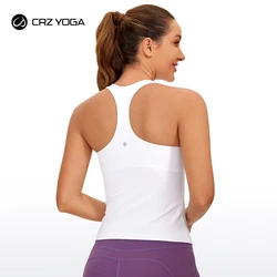 CRZ YOGA Butterluxe Workout Tank Top for Women Built in Shelf Bra Padded - Racerback Athletic Spandex Yoga Camisole