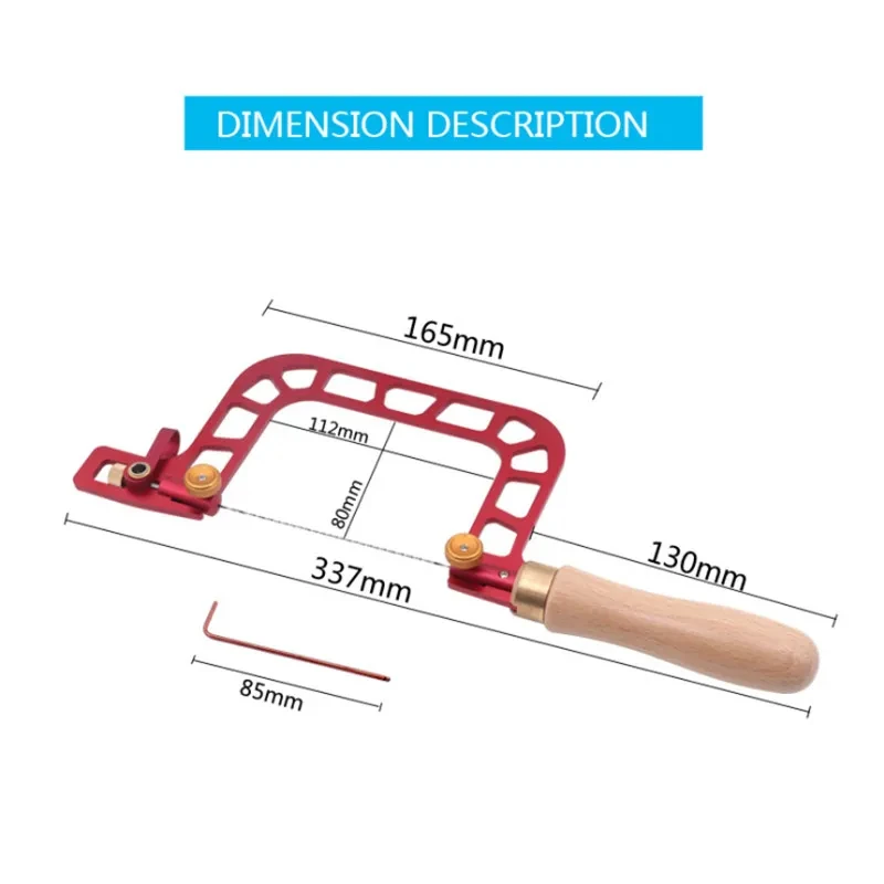 Woodworking Coping Saw, Aluminum Alloy Frame Curve Saw with Diamond Wire, for Ceramic Grass Wood Accurate Cutting