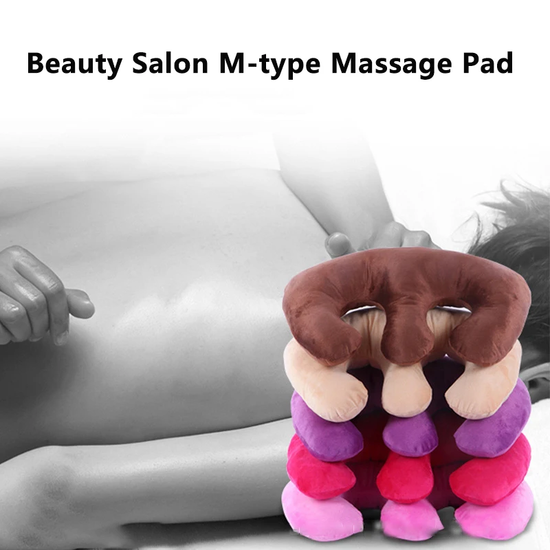 Beauty Salon Lying Breast Pillow Velvet Cushion Soft Spa Massage Pad M-type Universal For Massage Table Chair Neck Head Rest