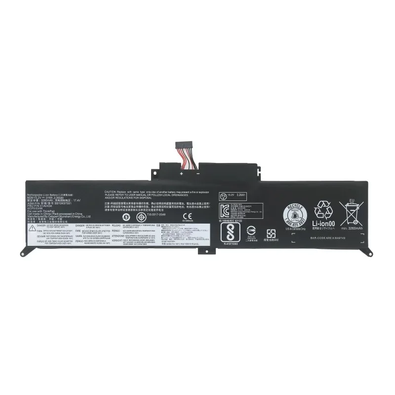 WangQiu 01AV434 01AV433 01AV432 Laptop Battery For Lenovo ThinkPad Yoga 370 X380 Yoga SB10K97591 SB10K97590 SB10K97589 51Wh