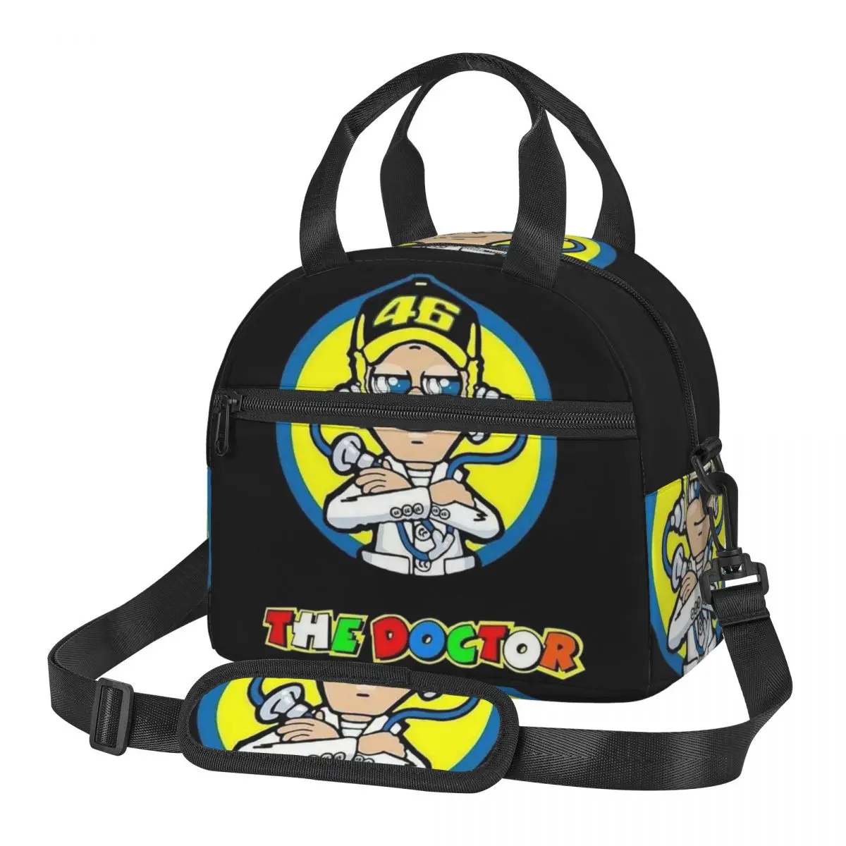 Bolsa térmica para el almuerzo con diseño de motocicleta Racing Motor Rossi para mujer, cajas de almacenamiento Bento, nevera portátil, bolsa térmica para el almuerzo