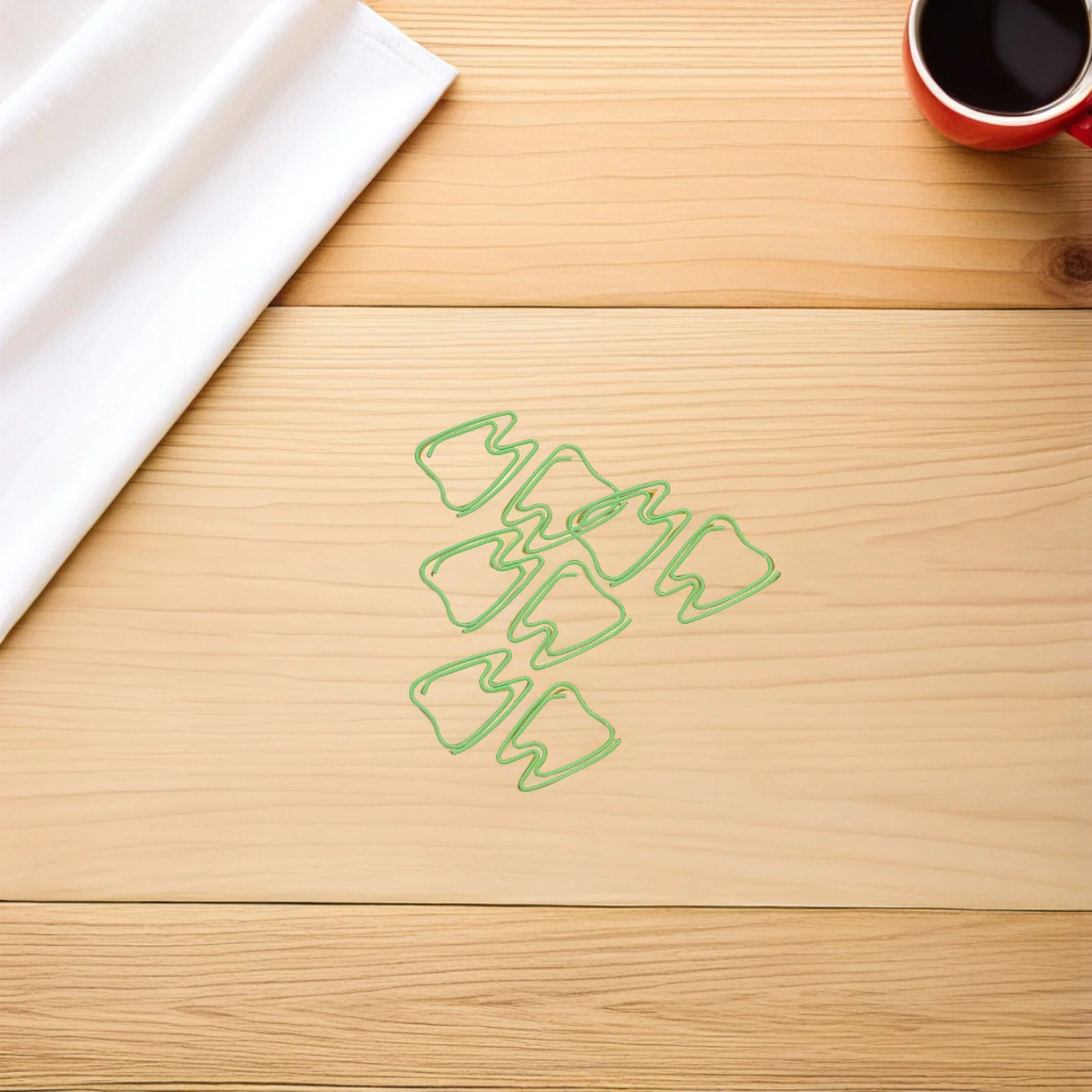 

100Pcs Tooth Shaped Small Paper Clips Creative Cute Clips for Document Organizing School Office Supplies Green Paperclips