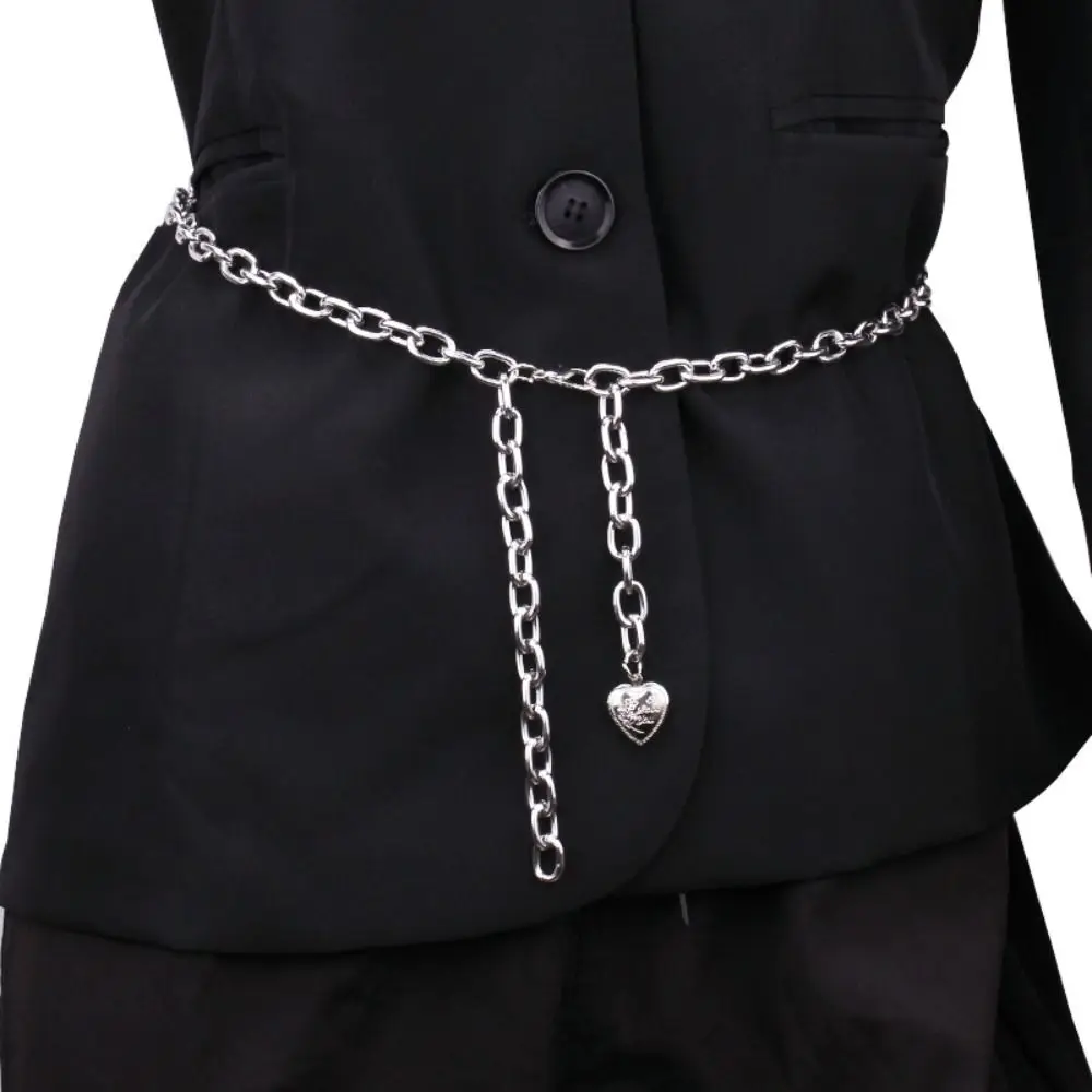 

Fashion Adjustable Waist Chain Belt Alloy Versatile Heart-Shaped Waist Chain Simple Chain Shape Metal Waist Chain For Women