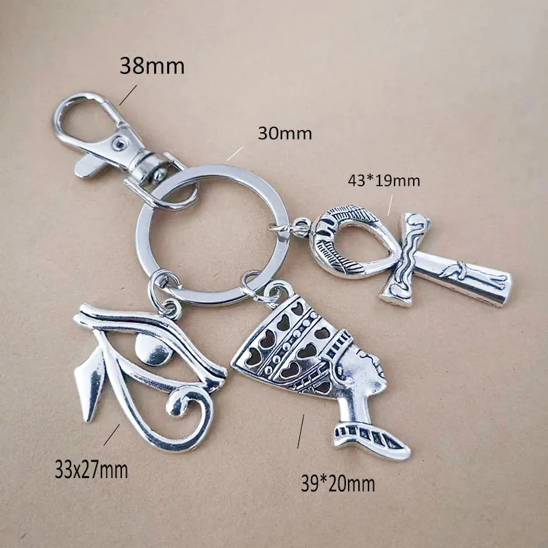 Ägypten Ankh Anubis Amulette Kreuz Schlüsselanhänger für Auto Frauen Männer personalisiertes Geschenk Hochzeit Souvenirs Gäste coole Dinge Handwerk – Detail 5