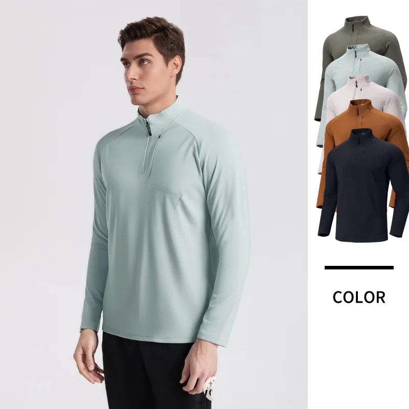 

Autumn/winter New Men's Outdoor Sports with A Base Shirt Running Skiing Mountaineering Fitness Sports Long Sleeve T-shirt