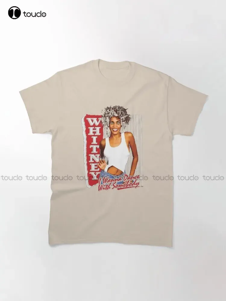 I Wanna Dance With Somebody Vintage Retro Whitney Houston Classic T-Shirt Custom Aldult Teen Unisex Digital Printing Tee Shirts