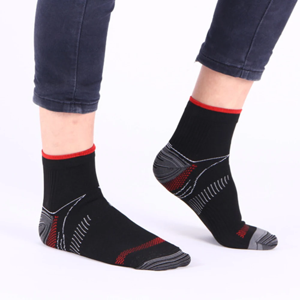 1/6 Pairs Men Plus Size Compression Sports Socks Foot Fascia Design Comfortable Breathable Deodorizing Running Cycling Socks