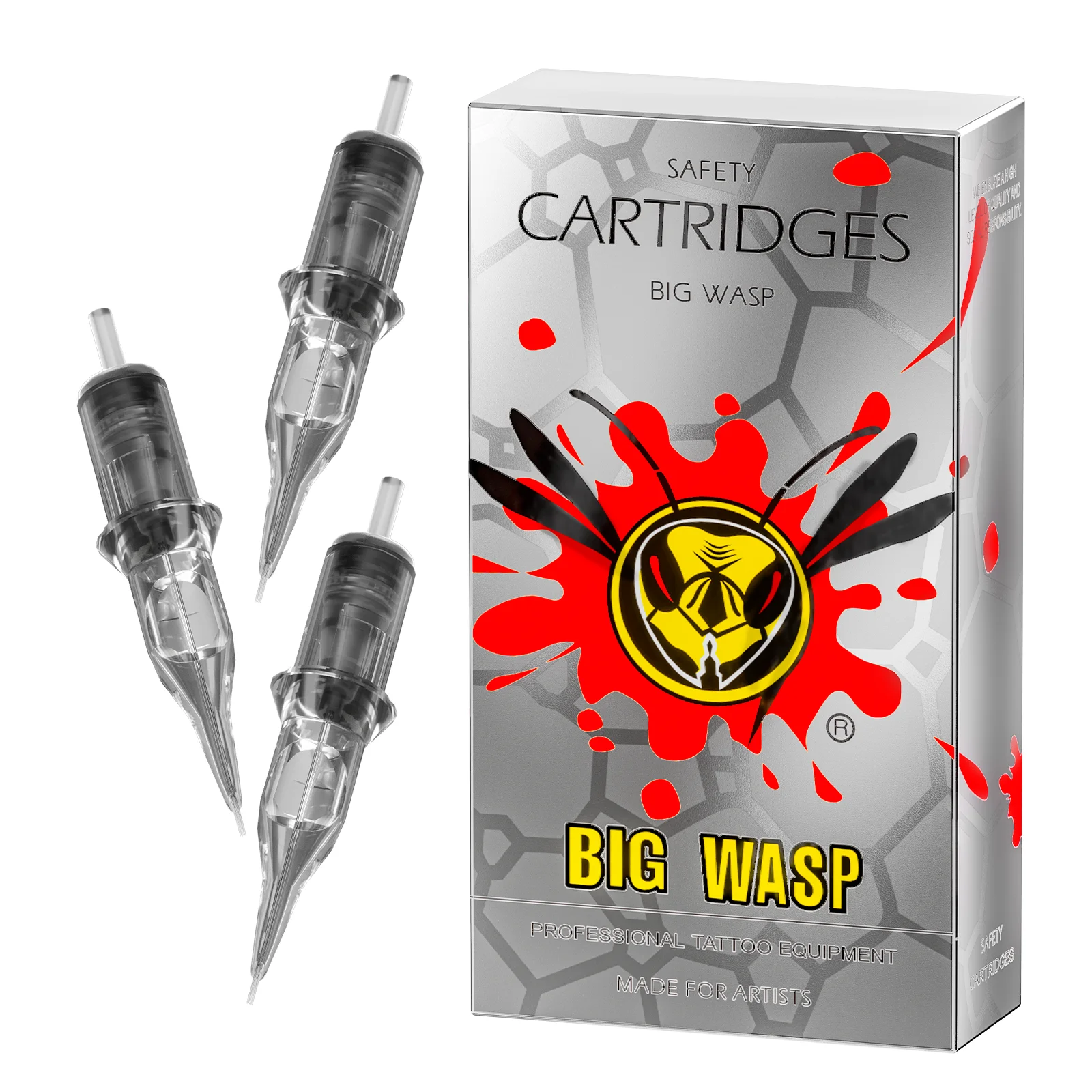 BIGWASP RS серый профессиональный картридж для татуировки игла 20 шт./кор. одноразовые стерильные игольчатые картриджи для роторной тату-машины