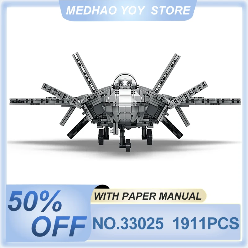 Reobrix 33025 MOC J-20 Stealth Fighter Building Blocks Air Force Combat Aircraft Plane Model Bricks Toys Birthday Gift For Kids