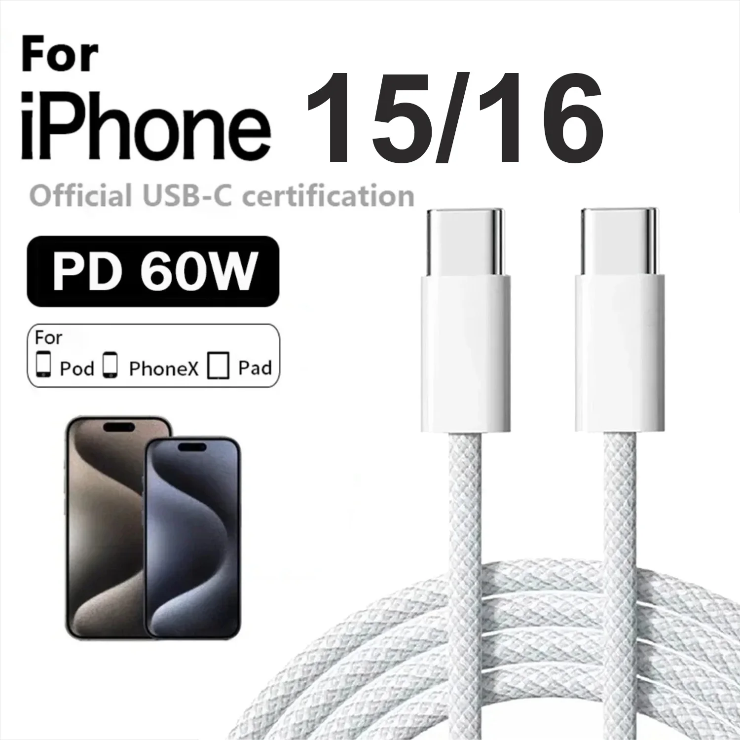 2023 Original USB C Cable For iPhone 15 Pro Max iPad PD 65W 45W 25W Turbo charging Cord Type C Fast Charger For Samsung S23 S22