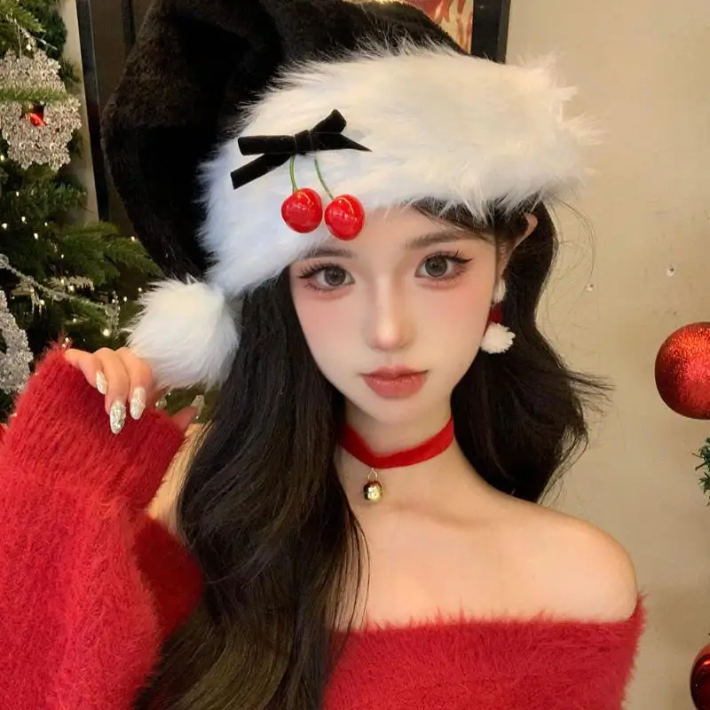 Christmas Santa Hat Xmas Long Plush Holiday Red Hat For Adults And Kids Unisex 2025 New Year Festive Party Supplies Gifts