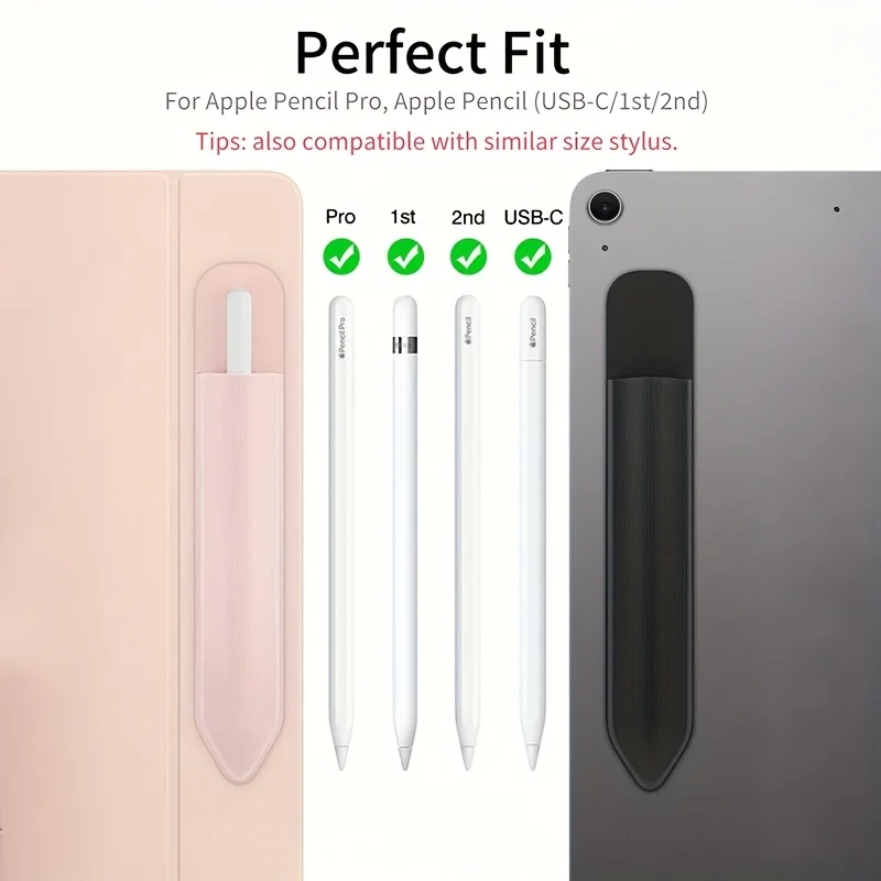 태블릿 터치 펜 케이스, 콘덴서 펜 보호 케이스, 2세대 펜, 얇은 휴대용 자체 접착식 보관 펜 케이스