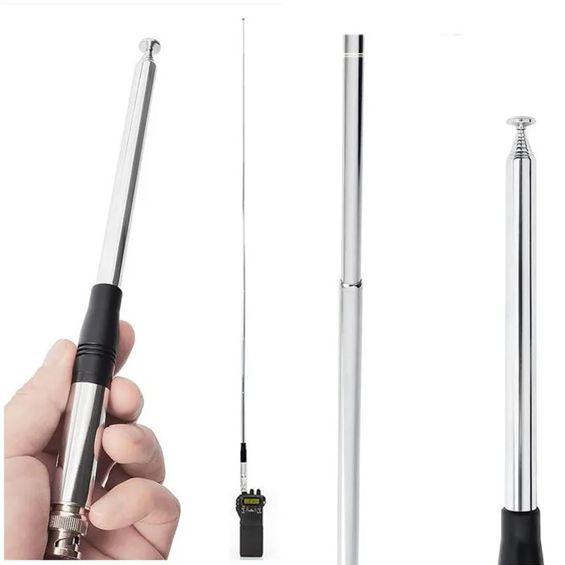 Telescopic Rod HT Antenna CB Handheld Portable Radio with BNC Connector Compatible with Cobra Midland Uniden Anytone CB Radio